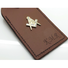 Masonic Personalised Monogrammed Leather Luggage Tag Masonic Personalised Monogrammed Leather Luggage Tag
